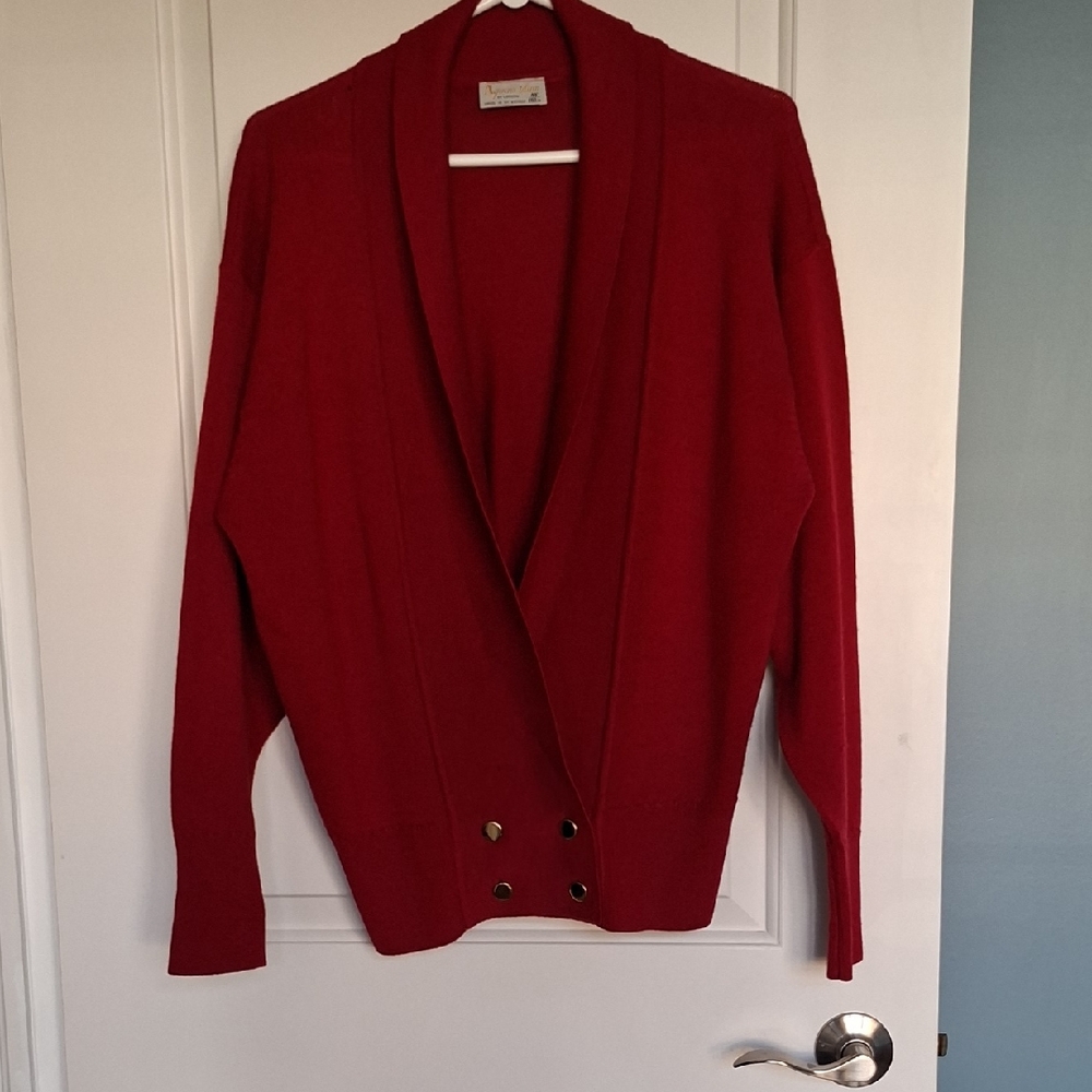Aquascutum London Deep Red Women's Cardigan